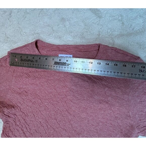 MNC Atelier Womens Textured Cotton Long Sleeve Raglan T-Shirt Top Medium Pink - Picture 6 of 9